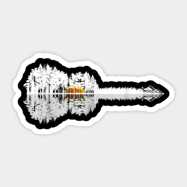 Funny Guitar Lake Shadow Love Guitar Musician Sticker by Zak N mccarville